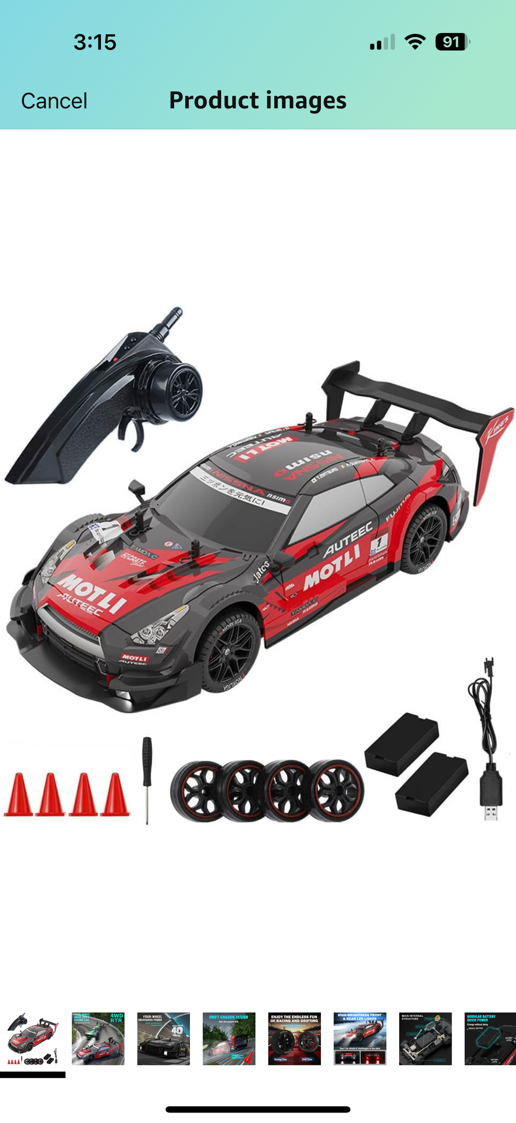 BMW AMG Burnout Red 1:14 Rc Drift car 4x4 Drive with multiple accessories