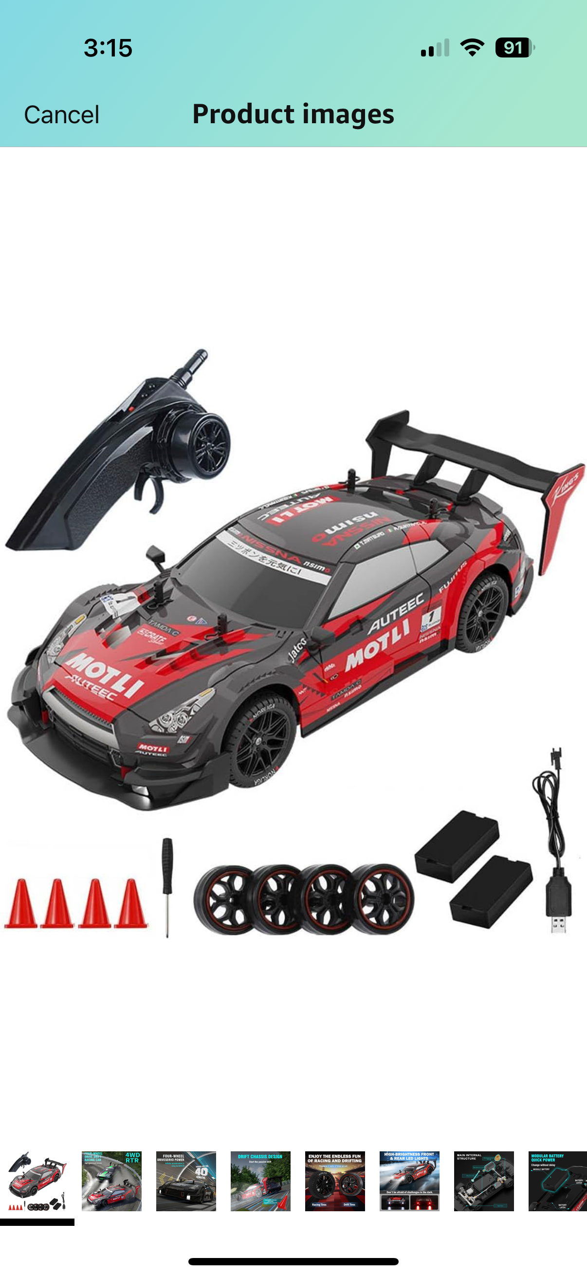 BMW AMG Burnout Red 1:14 Rc Drift car 4x4 Drive with multiple accessories