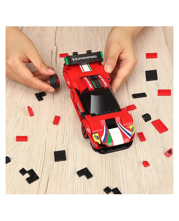 Lego 1:20 RC Sports Car Building Kit 279 PCS STEM Remote Control Car Blocks, DIY Racing Car Construction Toy Set, Educational Gift for Boys & Girls Ages 6-10 (Red)