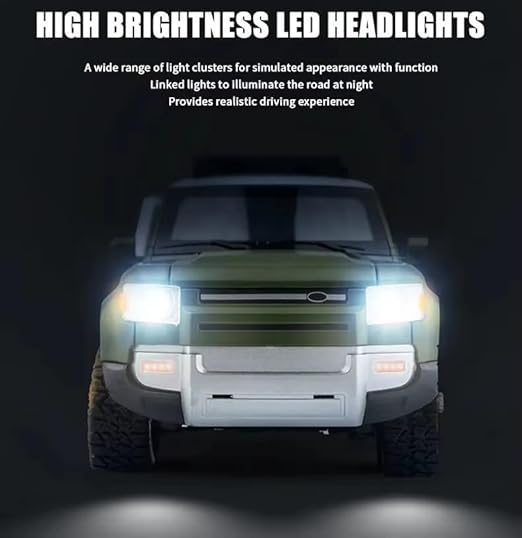 Jack Royal High-Speed Off-Road Defender Rover Rc Car with Light Racing Car Toy Vehicle Remote Control Car for Kids (Rechargeable)