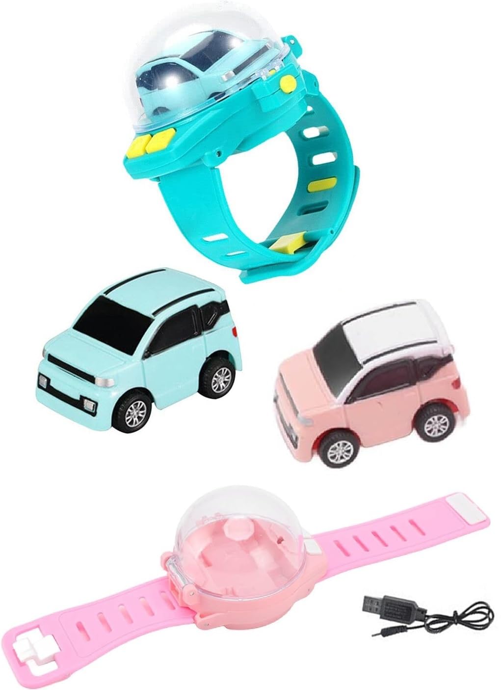 Watch Launcher Car - Mini Remote Control Car Watch Toys, Easy Control Safe 98.4ft Remote Control Distance Cute Wrist Racing Car Watch Silicone Strap with Dust Cover for Outdoor Any 1