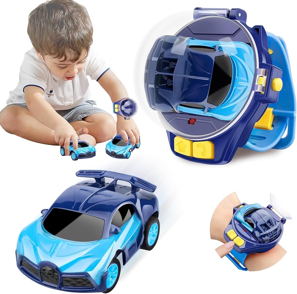 Watch Launcher Car - Mini Remote Control Car Watch Toys, Easy Control Safe 98.4ft Remote Control Distance Cute Wrist Racing Car Watch Silicone Strap with Dust Cover for Outdoor Any 1