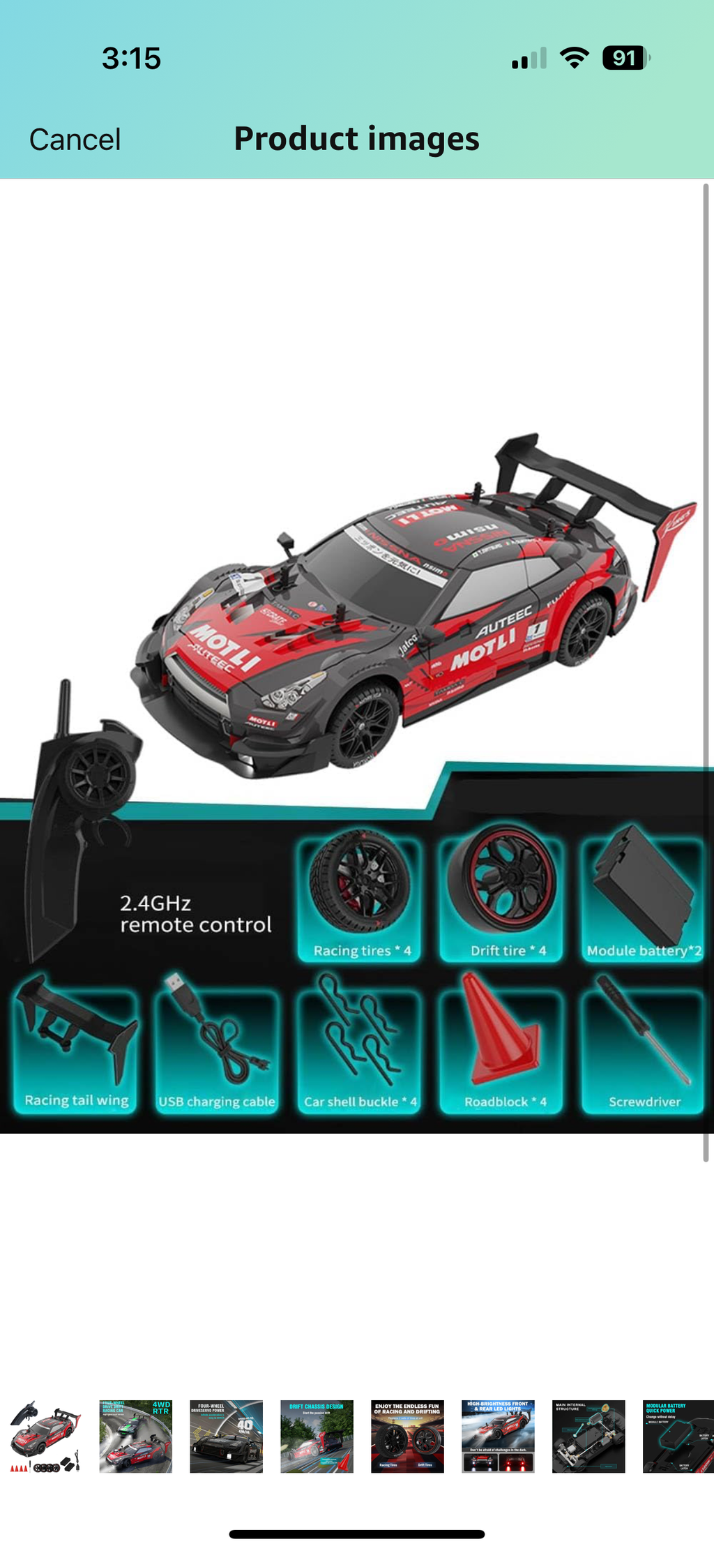 BMW AMG Burnout Red 1:14 Rc Drift car 4x4 Drive with multiple accessories