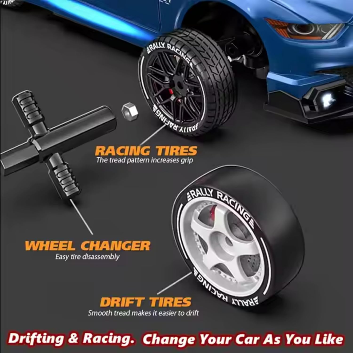 Porsche Drift Car 1:24 Scale,2.4Ghz Remote Control,4WD,20Km/Hr Max Speed,2 Speed Modes,1 Batteries,Multicolour