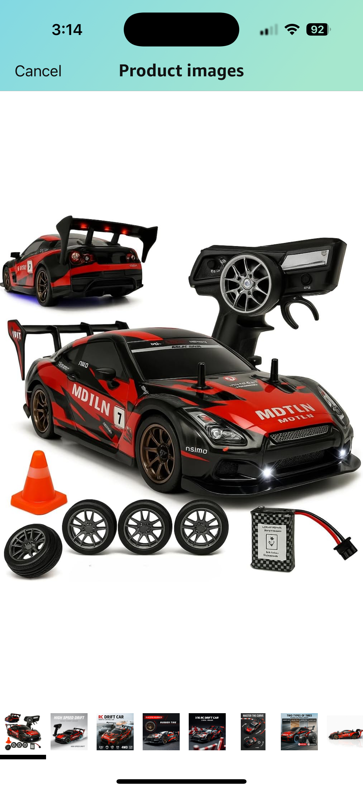 BMW AMG Burnout Red 1:14 Rc Drift car 4x4 Drive with multiple accessories