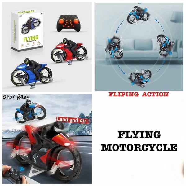 FLYING MOTORCYCLE toys for kids with Remote Control 2 in 1 bike toys for kids-Any 1 Random Color