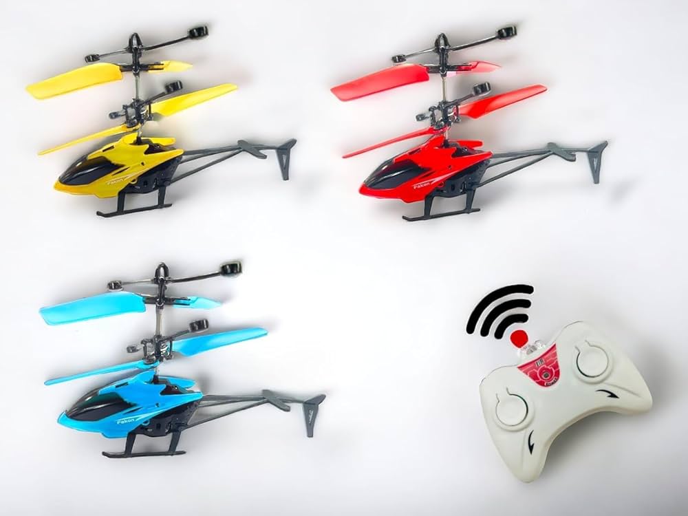 Induction Flying RC Helicopter - Remote Control with Charging Cable