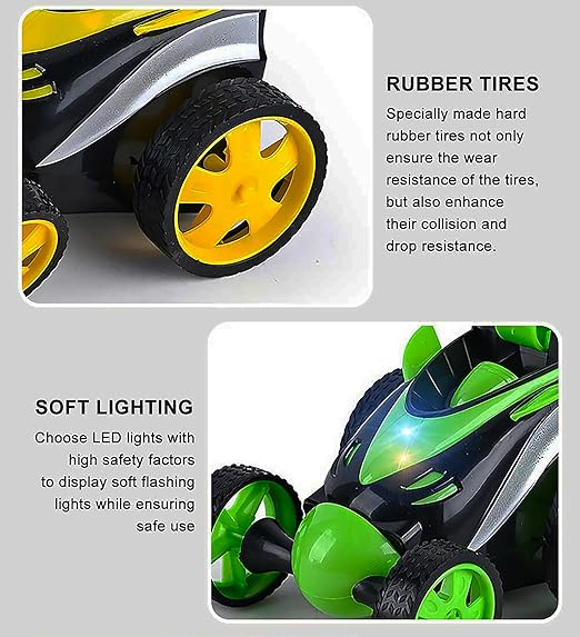 Mini Stunt Car Remote Control Rechargeable Car Toy for Kids - 360 Degree Spinning (Multicolor)