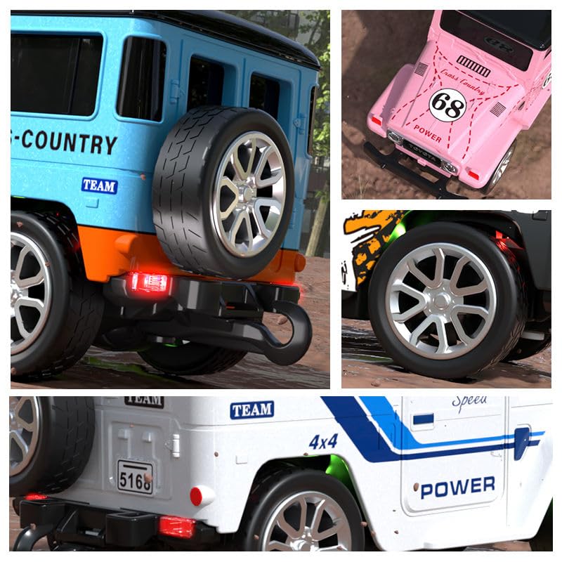 Remote Control & App Control Small Car, 1:64 Scale Off-Road RC Car, USB Rechargeable 2.4GHZ Three Speed Indoor Alloy Vehicle(Color As Per Stock)