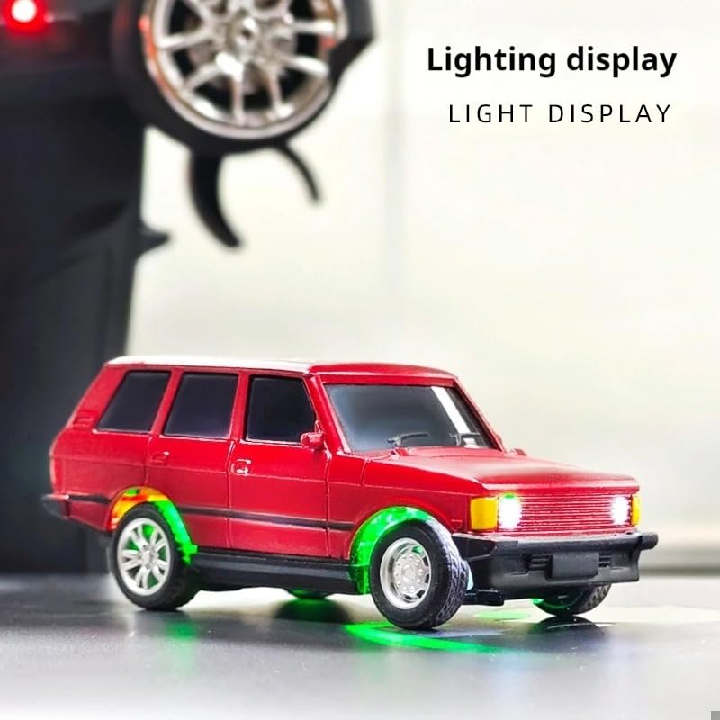 Red  Range Rover - 1:64 Mini Remote Control Car Alloy SUV Travel Model Desktop Indoor Play Gift