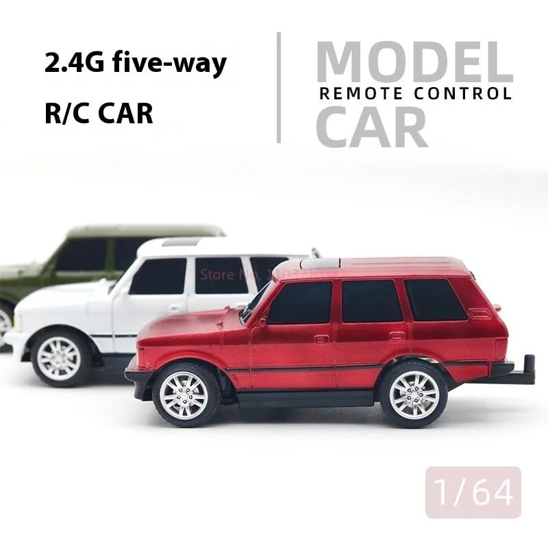Red  Range Rover - 1:64 Mini Remote Control Car Alloy SUV Travel Model Desktop Indoor Play Gift