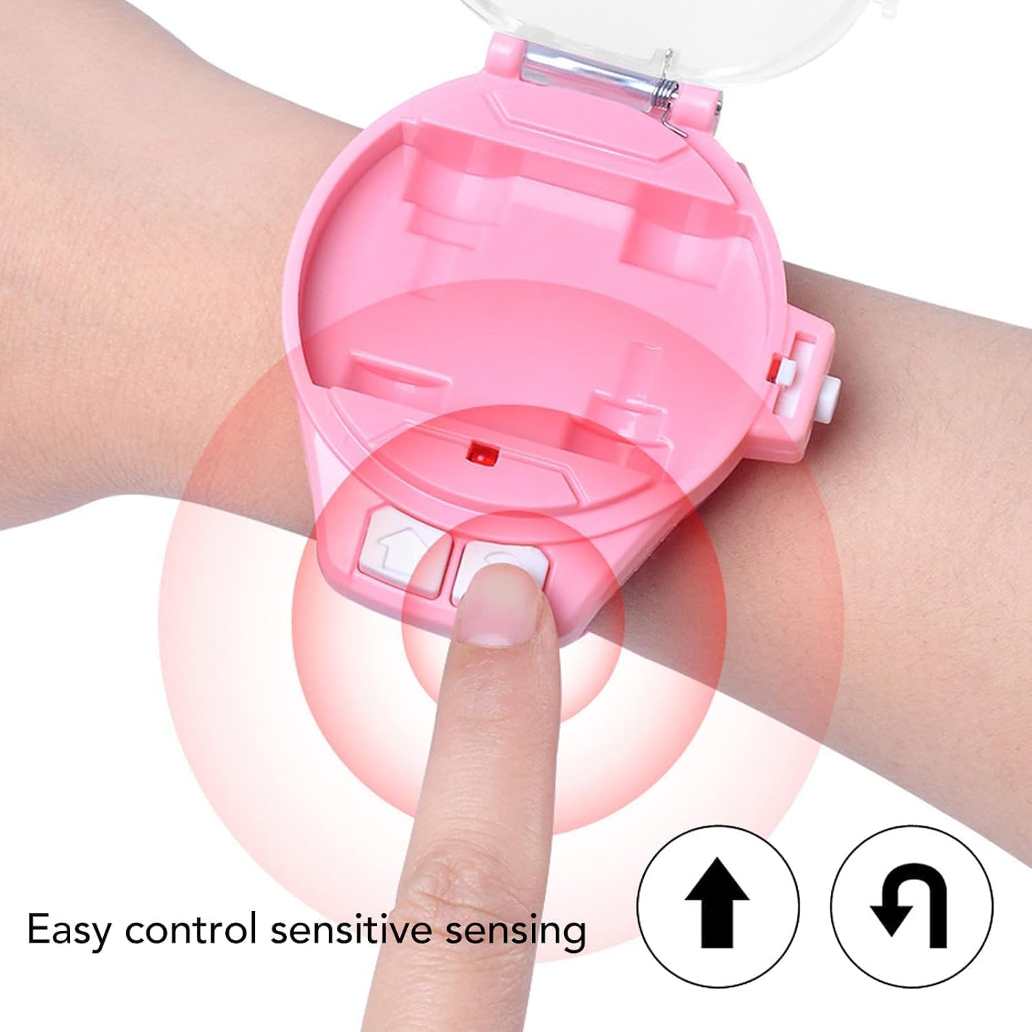Watch Launcher Car - Mini Remote Control Car Watch Toys, Easy Control Safe 98.4ft Remote Control Distance Cute Wrist Racing Car Watch Silicone Strap with Dust Cover for Outdoor Any 1
