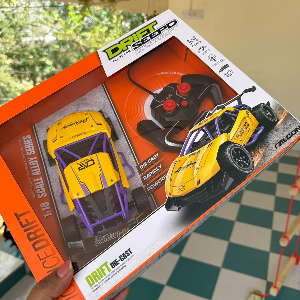 Alloy Metal Drift Speed – Racing Model Super Sports Remote Control Car with Rubber Tyres