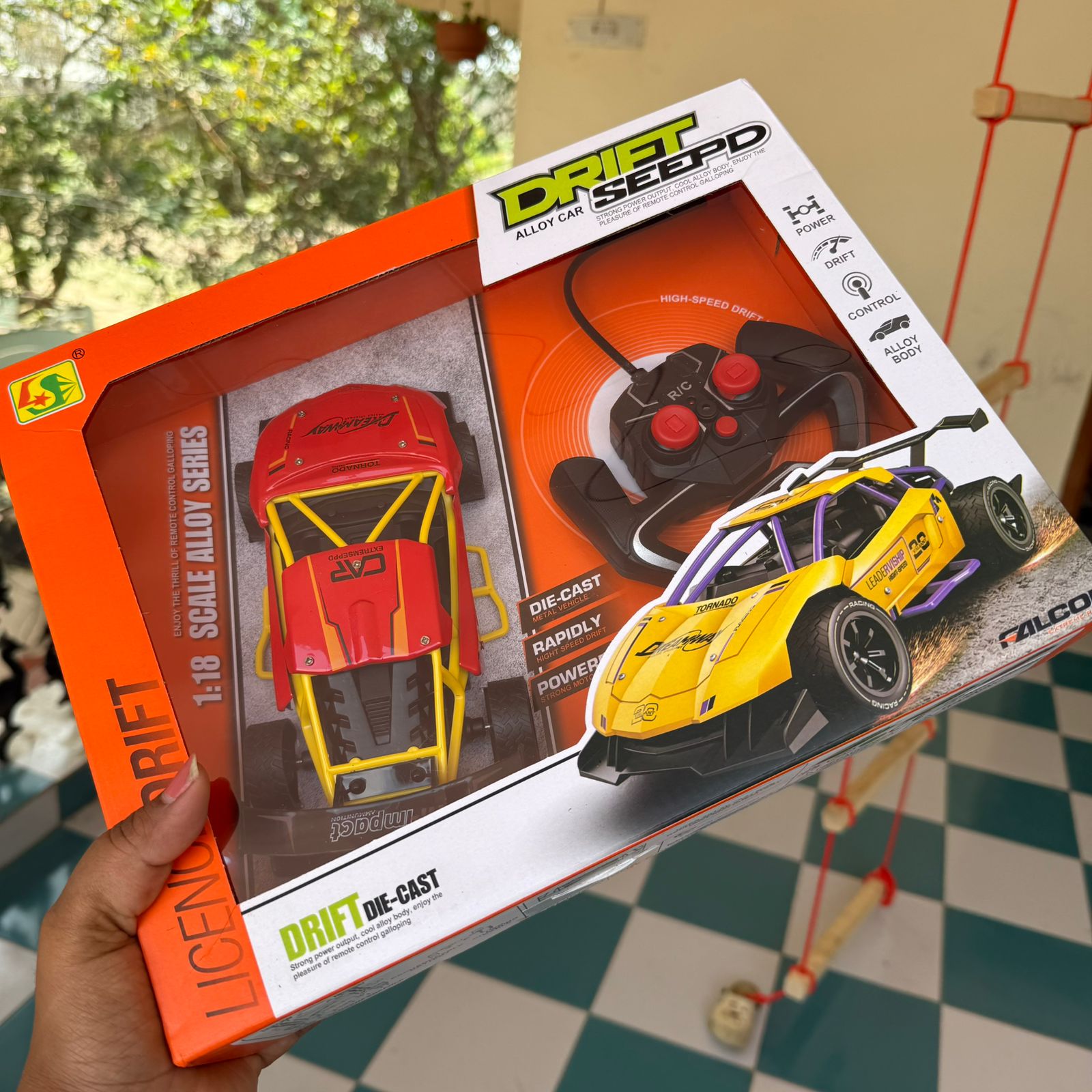 Alloy Metal Drift Speed – Racing Model Super Sports Remote Control Car with Rubber Tyres