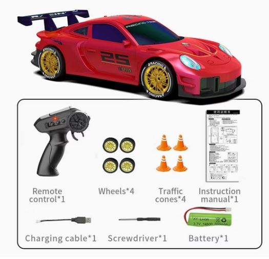 Red Metallic RC Drift Car - High Performance 36 Custom Series Remote Control Racing Toy