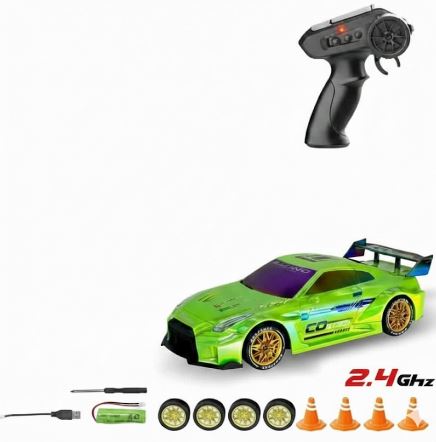 Green Metallic RC Drift Car - High Performance 36 Custom Series Remote Control Racing Toy