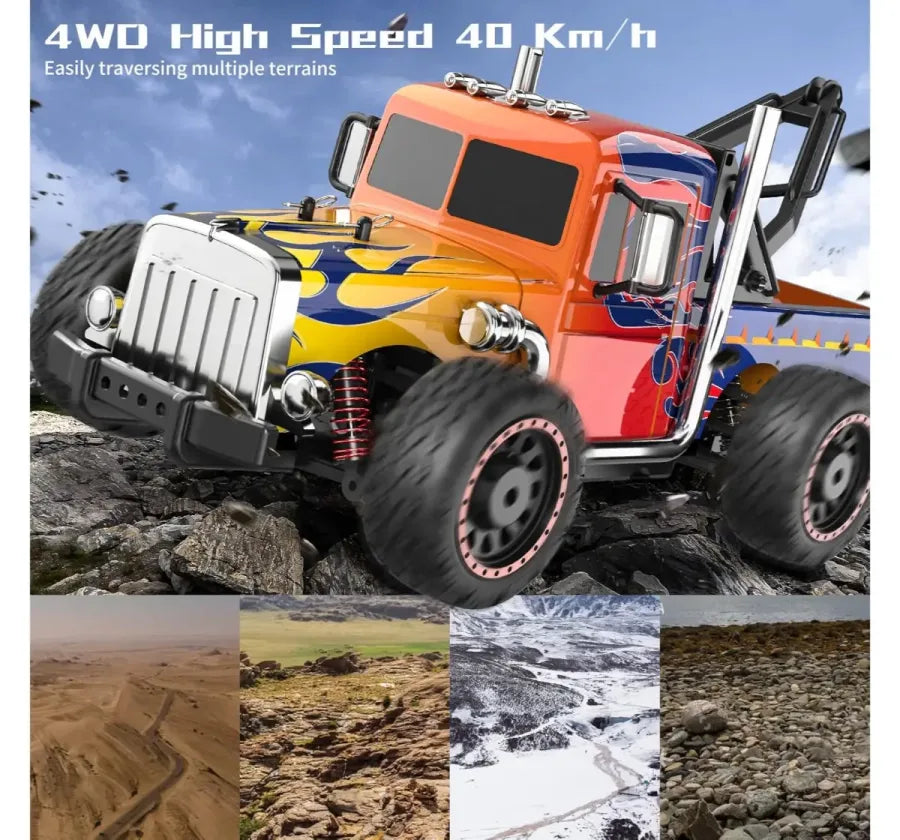 40Km/h Electrobotic 1:16 RC 2.4GHZ High Speed Remote Control Monster Truck, Red, 5Y+